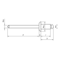 Rivets aveugles ouverts en aluminium / acier inoxydable